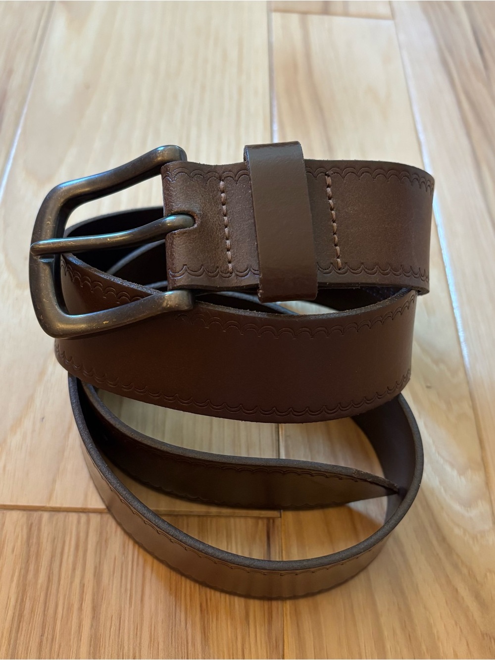 J. Crew Brown Leather Belt Size 36